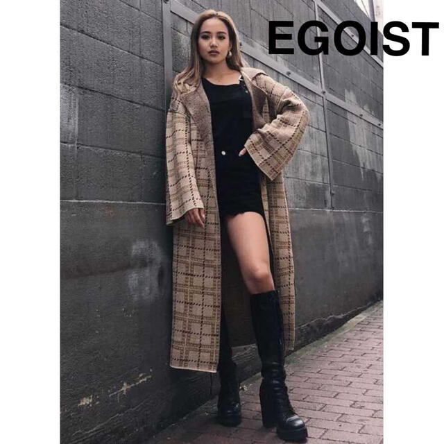 EGOIST(エゴイスト)のEGOIST❤️ベルト付ジャガードロングカーデ✨ レディースのトップス(カーディガン)の商品写真