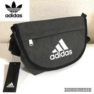 アディダス(adidas)の新作！アディダス ブラック 黒 ショルダーバッグ グレー 新品 ロゴ(ショルダーバッグ)