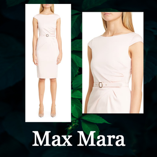 マックスマーラ(Max Mara)の半額以下★SALE☆【Max Mara】ベルト　ストレッチ　コットンシースドレス(ミディアムドレス)