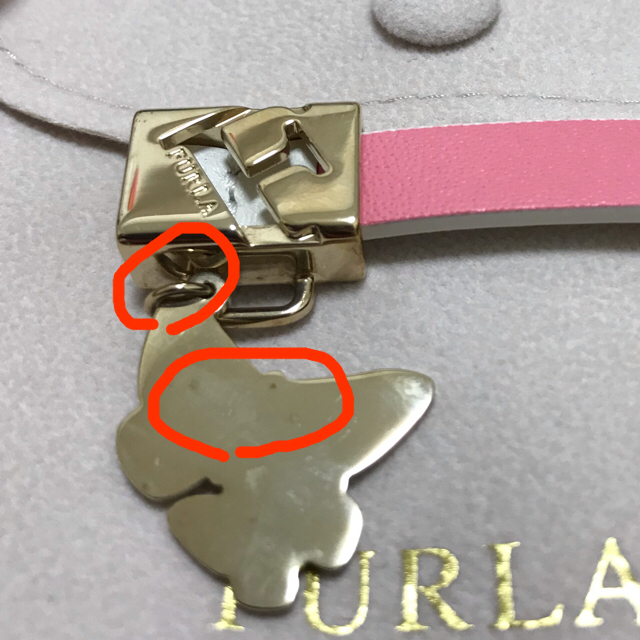 Furla(フルラ)の【FURLA】美品　ピンク　ブレスレット　チョーカー　バタフライモチーフ レディースのアクセサリー(ブレスレット/バングル)の商品写真