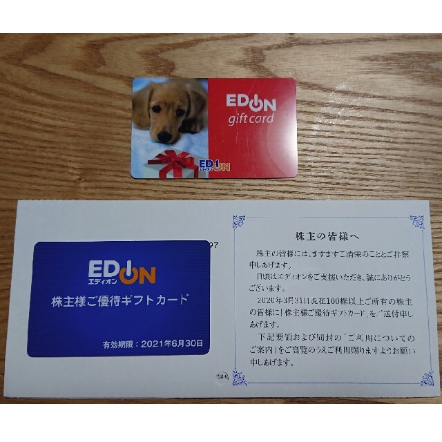 エディオン EDION 株主優待 20,000円ぶんショッピング