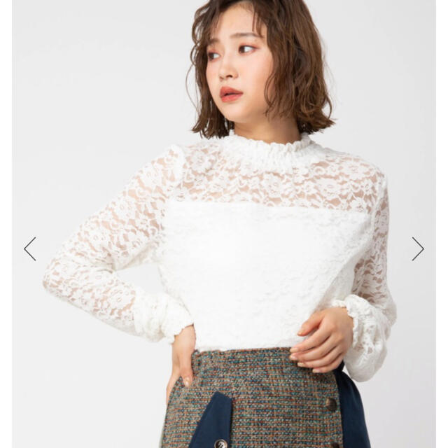 CECIL McBEE(セシルマクビー)のセシルマクビー　レースカットソー レディースのトップス(カットソー(長袖/七分))の商品写真