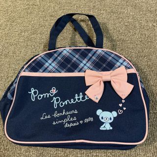 ポンポネット(pom ponette)の【美品】 ポンポネット バック バッグ ハンドバッグ　ブロックチェック(その他)