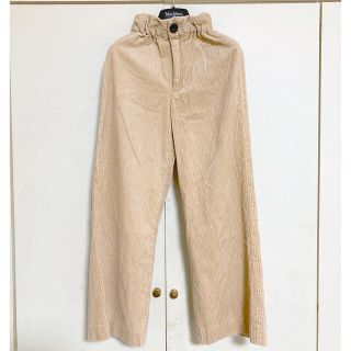 ザラ(ZARA)のZARA ワイドパンツ　コーデュロイパンツ　コーデュロイ　ベージュ　ガウチョ(カジュアルパンツ)