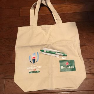 ギャップキッズ(GAP Kids)の値引きハイネケンとラグビーワールドカップのコラボのトートバックとボールペン(ノベルティグッズ)