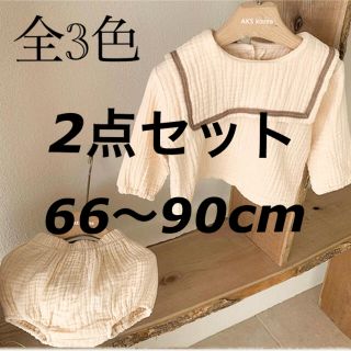 新品✶シャツ セーラートップスとパンツ2点セット　ベビー服 (シャツ/カットソー)