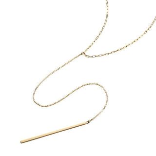 スタージュエリー(STAR JEWELRY)のスタージュエリー K10 Y字 ロングチェーンネックレス ゴールド 定番(ネックレス)