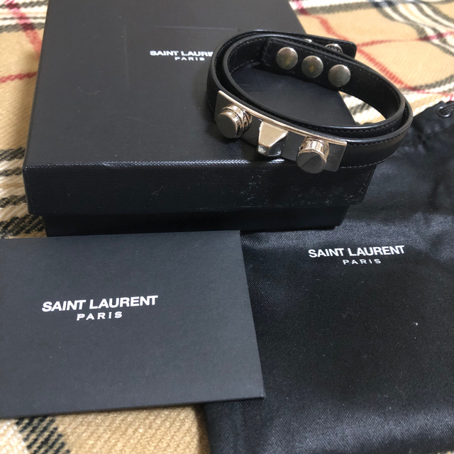 SAINT LAURENT Studded leather bracelet