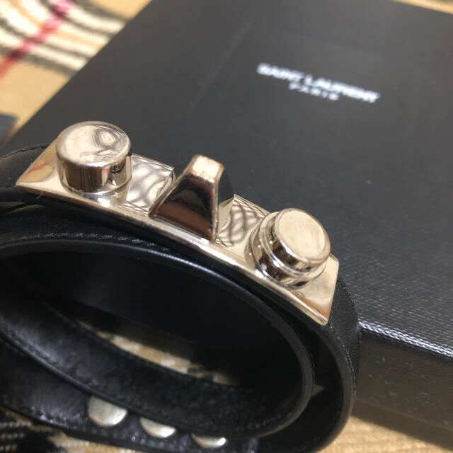 Saint Laurent(サンローラン)のSAINT LAURENT Studded leather bracelet メンズのアクセサリー(ブレスレット)の商品写真