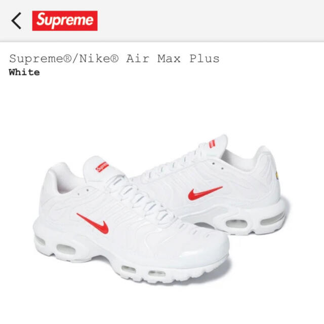 新品 20fw Supreme Nike Air Max Plus 白 27.5