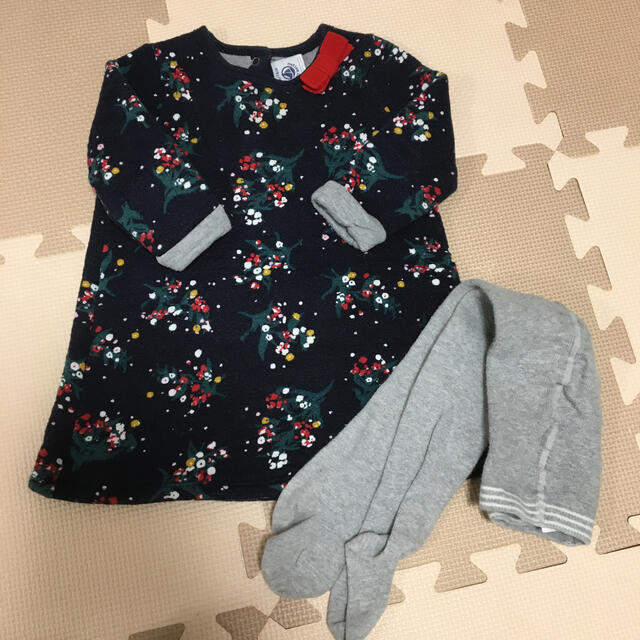 PETIT BATEAU(プチバトー)のPETIT BATEAU プチバトー　ワンピース　12m/74㎝ キッズ/ベビー/マタニティのベビー服(~85cm)(ワンピース)の商品写真