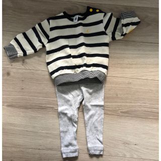 プチバトー(PETIT BATEAU)のベビー服上下セット(Ｔシャツ)