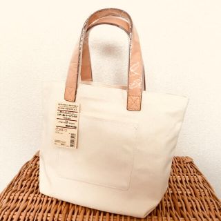 ムジルシリョウヒン(MUJI (無印良品))の無印良品 撥水オーガニックコットン レザー 使いトートバッグ 小 生成(トートバッグ)