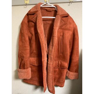 ZARA ボアコート　オレンジ　USサイズ　S 38 (ピーコート)