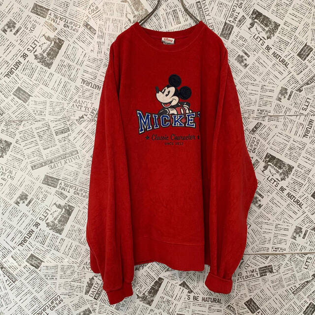 Disney(ディズニー)の90s ミッキーマウス フリーストレーナー ディズニー 刺繍ワッペン メンズのトップス(スウェット)の商品写真