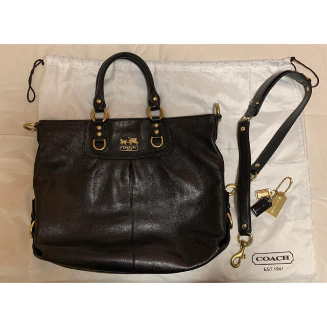 美品　COACH コーチ レザー トート バッグ 黒　国内購入