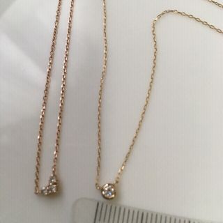 14Kgf／K14gf 一粒CZダイヤYラインネックレス／一粒ダイヤネックレス