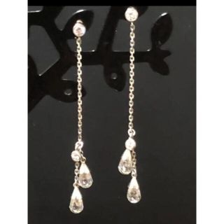 スタージュエリー(STAR JEWELRY)のスタージュエリー　シルバー925 ドロップ　ビジュー　ロングピアス　値下げ(ピアス)