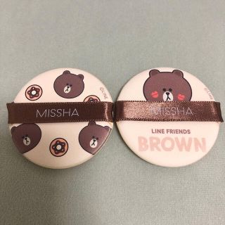 ミシャ(MISSHA)のMISSHA クッションファンデーション用パフ LINEフレンズ ブラウン(パフ・スポンジ)