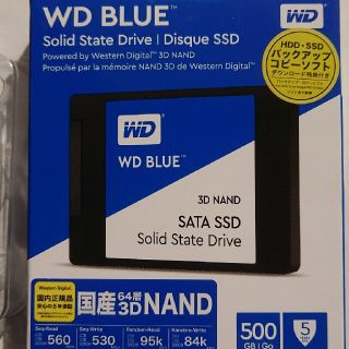 WD BLUE 500GB 3D NAND SSD(PCパーツ)