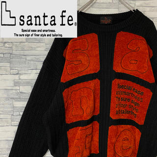 サンタフェ(Santafe)のサンタフェ　ニット・セーター　ブラック✖︎ブラウン　L(ニット/セーター)