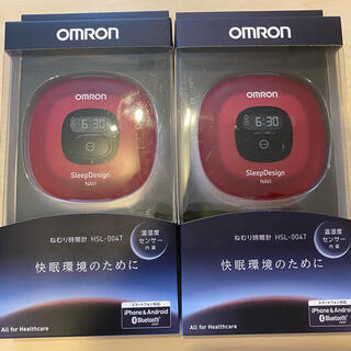 オムロン(OMRON)のオムロン ねむり時間計 HSL-004T レッド　2個セット(その他)