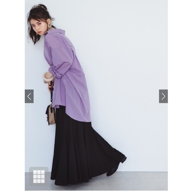 GRL(グレイル)の☆ 新品 ☆ GRL グレイル マキシフレアスカート パープル ロングスカート レディースのスカート(ロングスカート)の商品写真