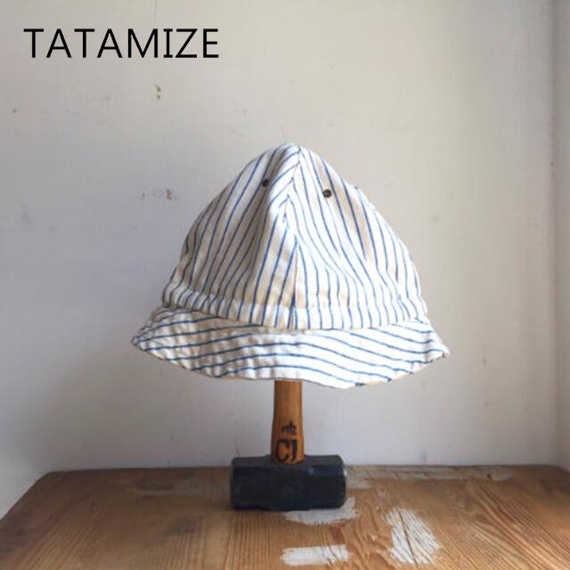 BEAMS(ビームス)の美品 TATAMIZE✨タタミゼ マウンテンハット ブルーストライプ 裏地付き レディースの帽子(ハット)の商品写真