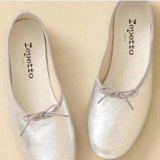 レペット(repetto)の別注 repetto レペット manon マノン シルバー 36(バレエシューズ)