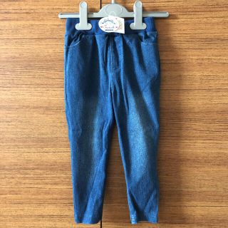 マザウェイズ(motherways)の新品タグ付 マザウェイズ カットソーデニム スリムパンツ 90 インディゴブルー(パンツ/スパッツ)