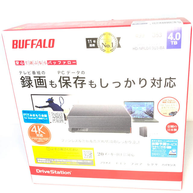 バッファロー】外付けハードディスク 4TB 新品未開封 - PC周辺機器 BUFFALO 外付けHDD 4.0TB 新品未開封