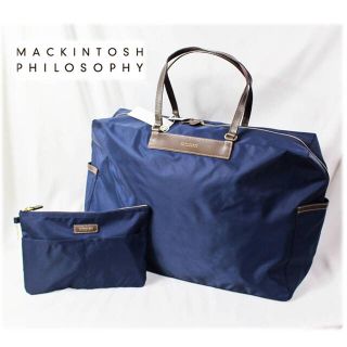 マッキントッシュフィロソフィー(MACKINTOSH PHILOSOPHY)の 《マッキントッシュ》新品 大容量 トートバッグ ボストンバッグ ポーチ付き 紺(トートバッグ)