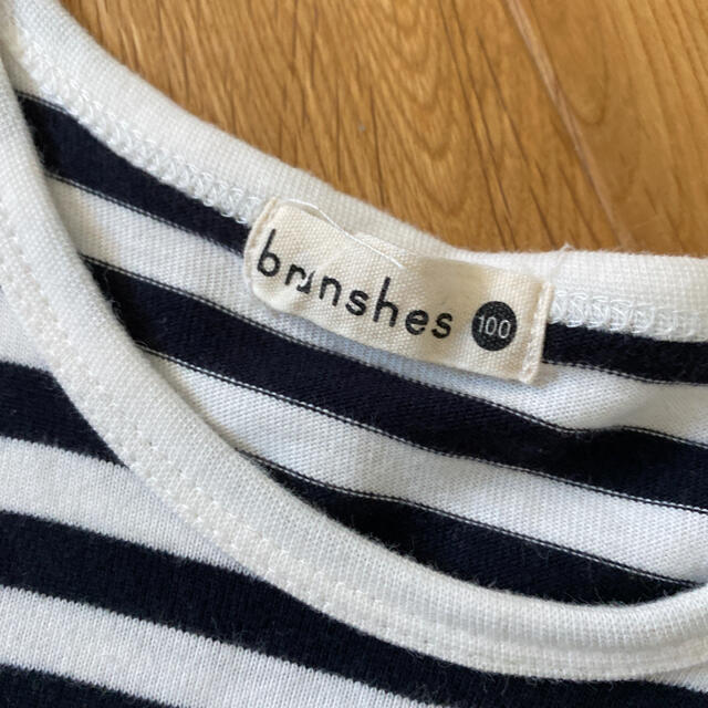 Branshes(ブランシェス)のボーダーワンピース 100センチ キッズ/ベビー/マタニティのキッズ服女の子用(90cm~)(ワンピース)の商品写真