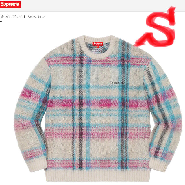 supreme  2020AW Brushed plaid Sweater S