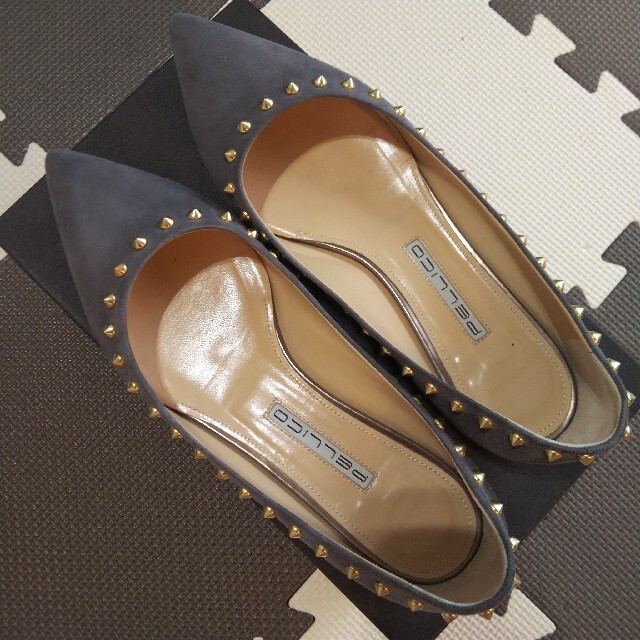 PELLICO(ペリーコ)のpellico ペリーコ スタッズ フラットシューズ 37.5 グレー レディースの靴/シューズ(ハイヒール/パンプス)の商品写真