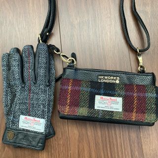 ハリスツイード(Harris Tweed)のハリスツイード　お財布ショルダー　＆　手袋　２点セット(ショルダーバッグ)