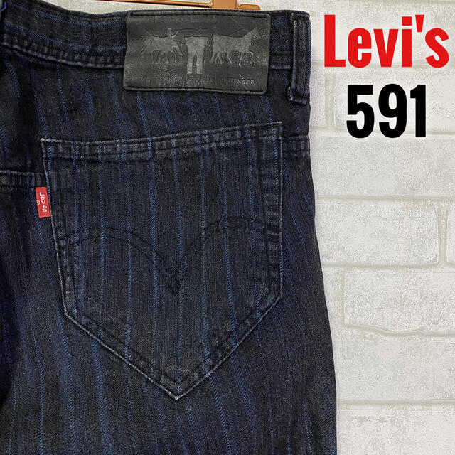 Levi's - Levi's リーバイス 591 ドビーストライプ ブラック Levi's - Levi's リーバイス 591 ドビーストライプ ブラック