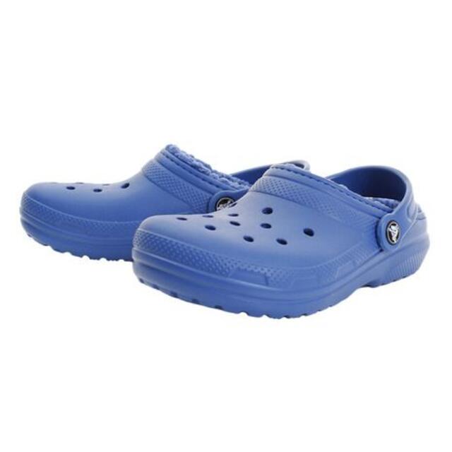 crocs(クロックス)の18.5cm クロックス classic lined clog ブルー ボア キッズ/ベビー/マタニティのキッズ靴/シューズ(15cm~)(サンダル)の商品写真