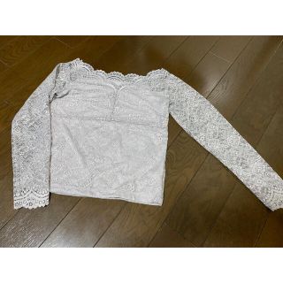 ロペピクニック(Rope' Picnic)のレース　トップス　グレー(カットソー(長袖/七分))