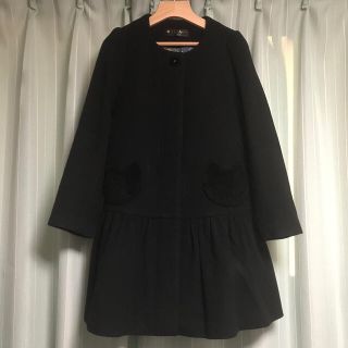 フランシュリッペ(franche lippee)の[美品]フランシュリッペブラック ネコポッケコート(ロングコート)