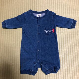 エドウィン(EDWIN)の美品EDWINデニムカバーオール（ロンパース）(カバーオール)