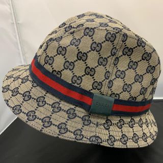 グッチ(Gucci)のグッチ　GUCCI  ハット　GGキャンバス　Lサイズ　美品です(ハット)