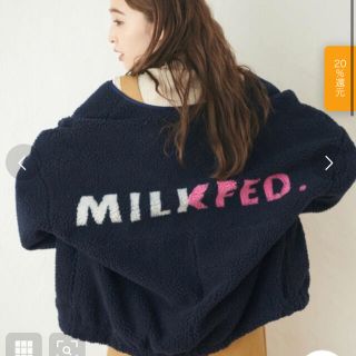 ミルクフェド(MILKFED.)のmilkfed ボア　ジャケット　ネイビー(ブルゾン)