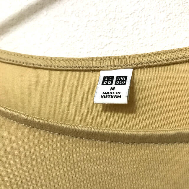 UNIQLO(ユニクロ)のユニクロ　マーセライズコットンボートネックT レディースのトップス(Tシャツ(半袖/袖なし))の商品写真