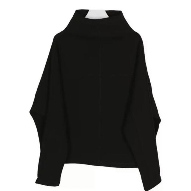 インポート！型押しプルオーバー♡黒 カットソー ニット ボトルネック レディースのトップス(ニット/セーター)の商品写真