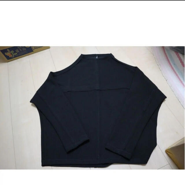 インポート！型押しプルオーバー♡黒 カットソー ニット ボトルネック レディースのトップス(ニット/セーター)の商品写真