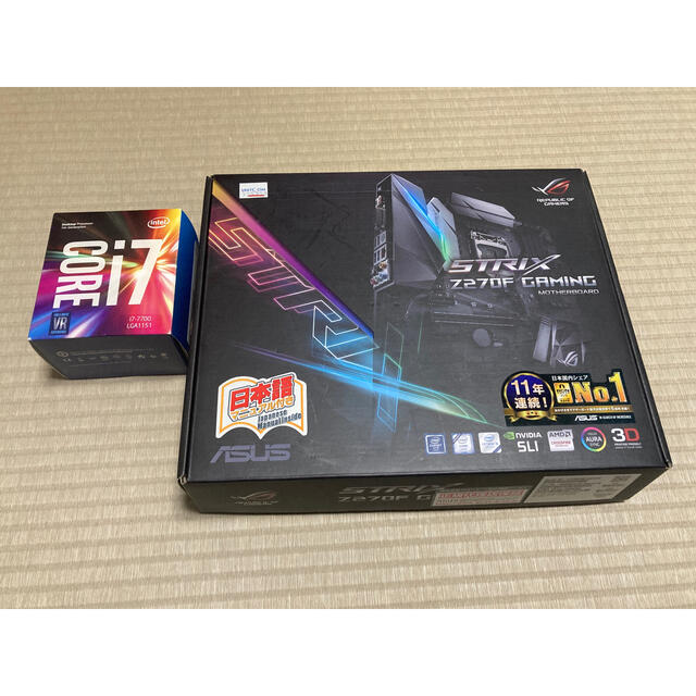 スマホ/家電/カメラintel core i7 7700 + ASUS Z270F GAMING