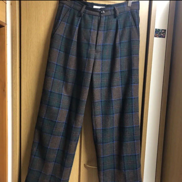 jieda 19aw PLAID TUCK SLACKS