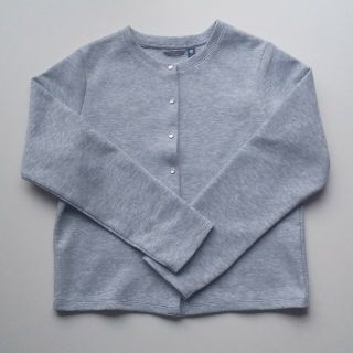 ユニクロ(UNIQLO)のユニクロ 女児150 綿混合カーデ グレー(カーディガン)