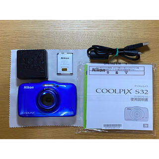 ニコン(Nikon)の【たっちみー様専用】防水 Nikon COOLPIX S32 BLUE(コンパクトデジタルカメラ)
